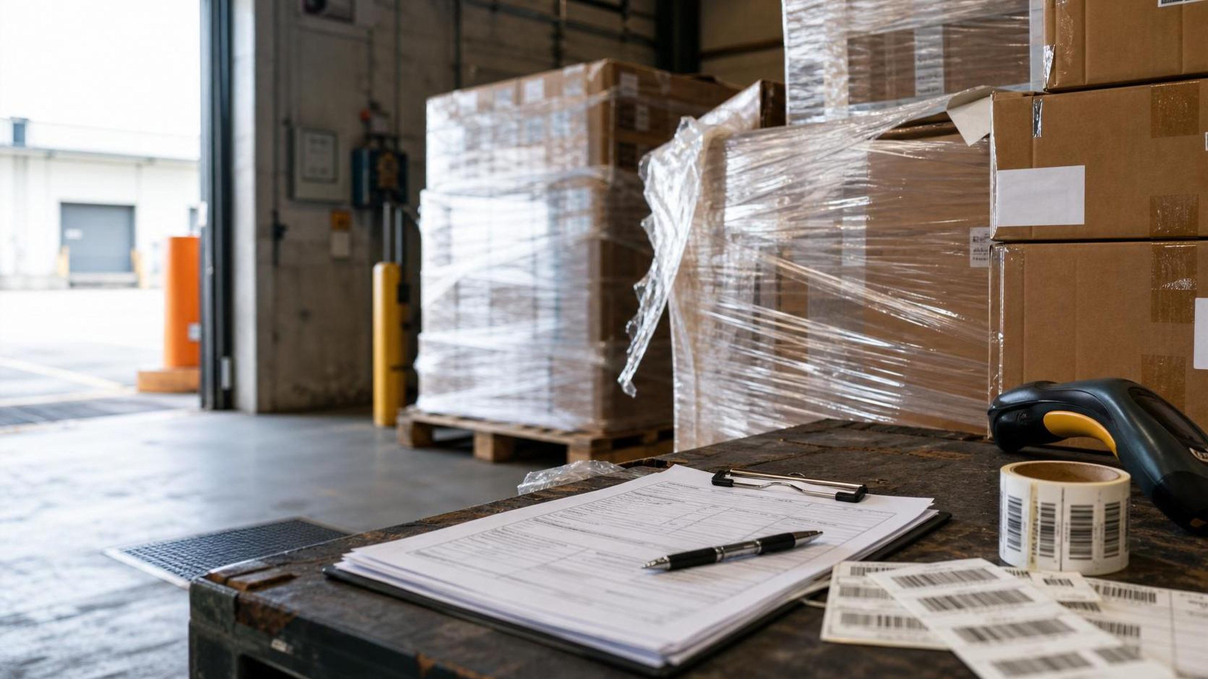Warehouse receiving operation where inventory and process changes need a reliable record.